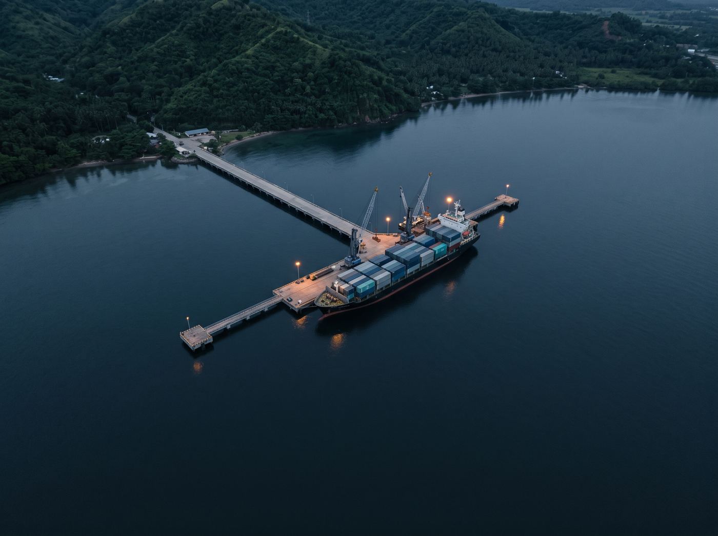 Seaport on a calm bay in Northern Mindanao